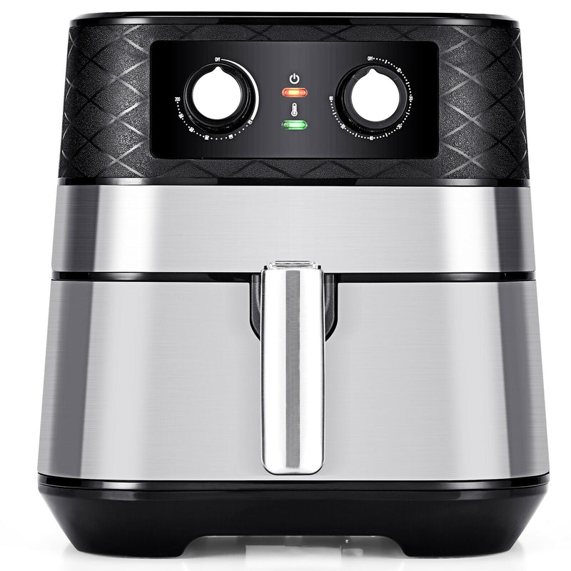 1700W 5.3 QT Electric Hot Air Fryer with Stainless steel and Non-Stick Fry Basket-Dark