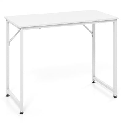 40 Inch Small Computer Desk with Heavy-duty Metal Frame-White