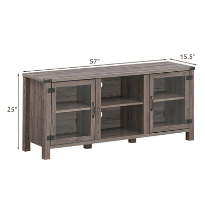 TV Stand Entertainment Center for TV's with Storage Cabinets-Gray