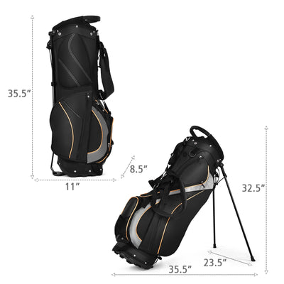 9 Inch Golf Stand Bag Divider Carry Pockets Storage