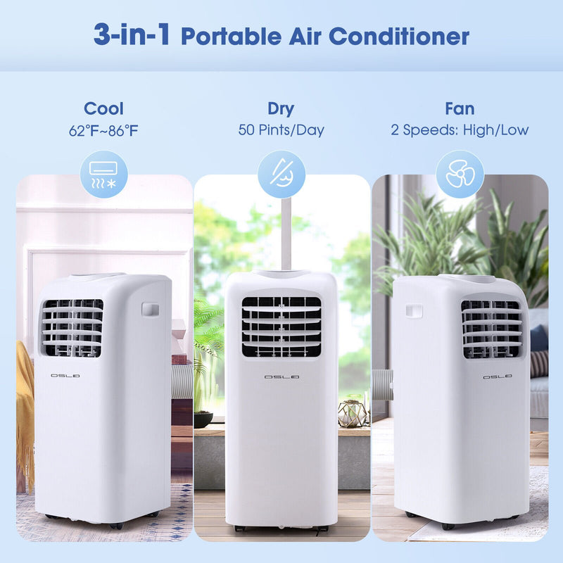 8000 BTU(Ashrae) Portable Air Conditioner with Remote Control