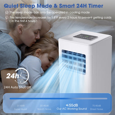 3-in-1 Portable Air Conditioner with Cooling Fan Dehumidifier Function-10000 BTU