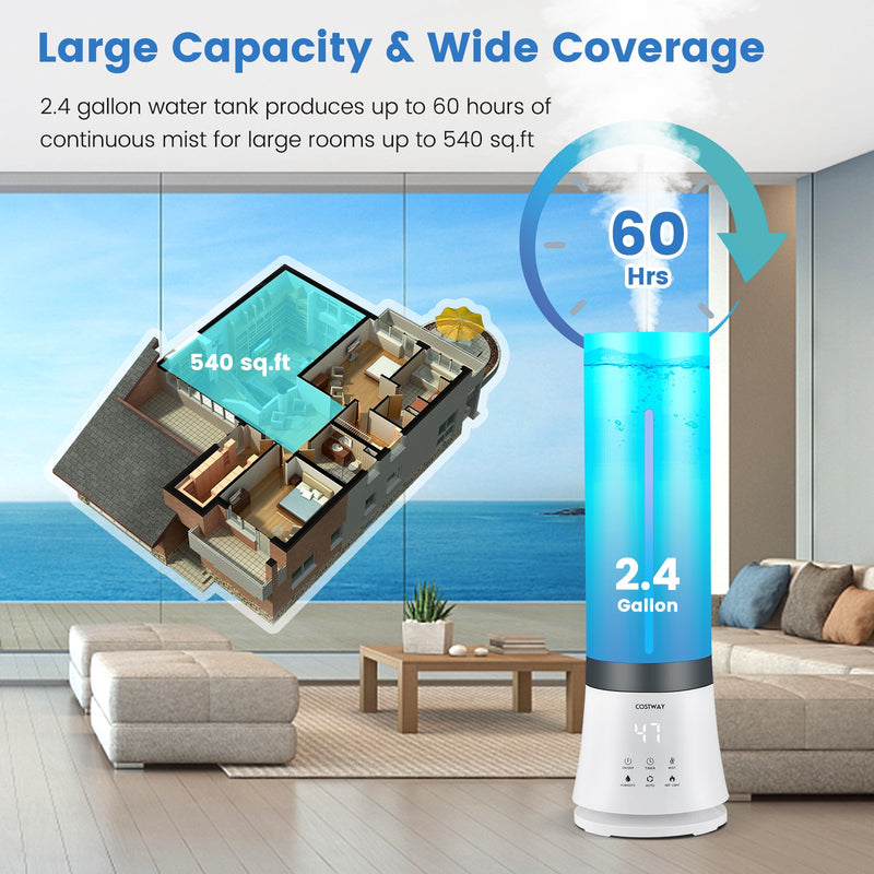 5.5L Cool Mist Humidifiers with Remote Control and 12 Hours Timer