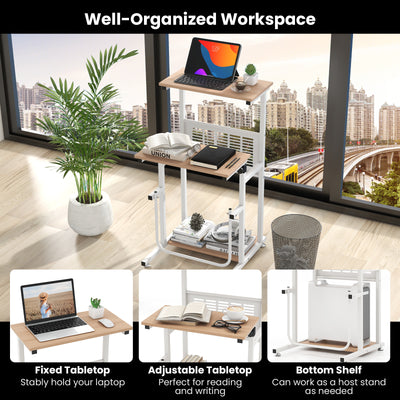 Standing Desk for Small Space Sit Stand Desk with Height Adjustable Desktop