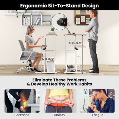 Standing Desk for Small Space Sit Stand Desk with Height Adjustable Desktop