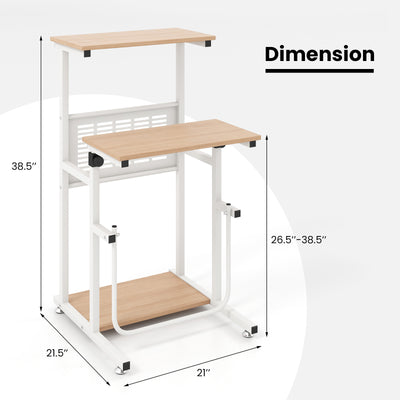 Standing Desk for Small Space Sit Stand Desk with Height Adjustable Desktop