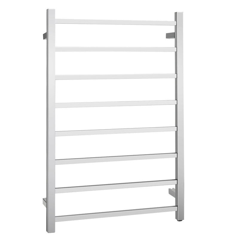 145W Electric Towel Warmer Wall Mounted Heated Drying Rack 8 Square Bars