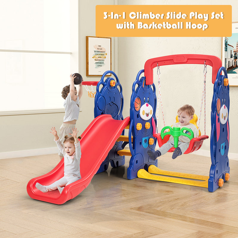 3-in-1 Toddler Climber and Swing Playset