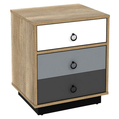 Nightstand with Drawer and Storage Cabinet Wooden Sofa Side Table End Table