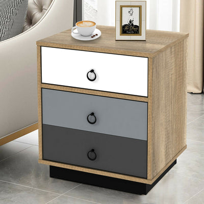 Nightstand with Drawer and Storage Cabinet Wooden Sofa Side Table End Table