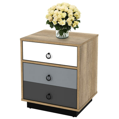 Nightstand with Drawer and Storage Cabinet Wooden Sofa Side Table End Table