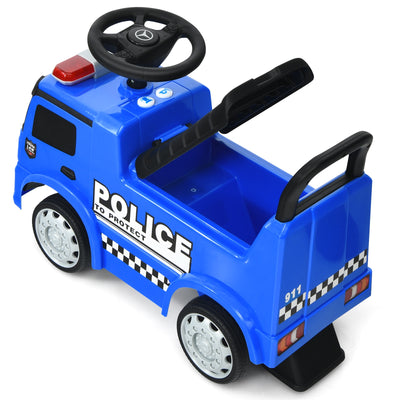 Mercedes Benz Kids Ride On Push Licensed Police Car-Blue