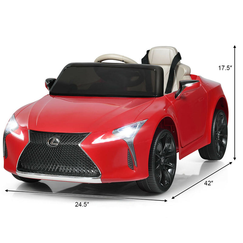 Lexus LC500 Licensed Kids 12V Ride Remote Control Electric Vehicle-Red