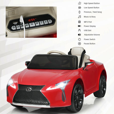 Lexus LC500 Licensed Kids 12V Ride Remote Control Electric Vehicle-Red