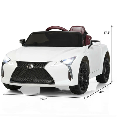 Lexus LC500 Licensed Kids 12V Ride Remote Control Electric Vehicle-White