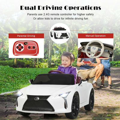 Lexus LC500 Licensed Kids 12V Ride Remote Control Electric Vehicle-White