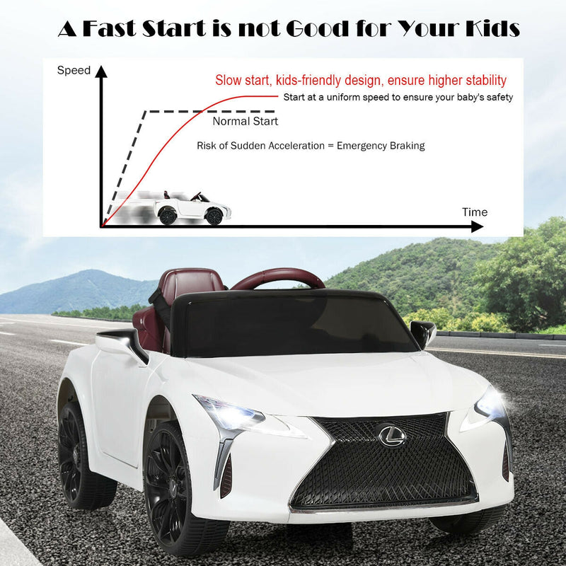 Lexus LC500 Licensed Kids 12V Ride Remote Control Electric Vehicle-White