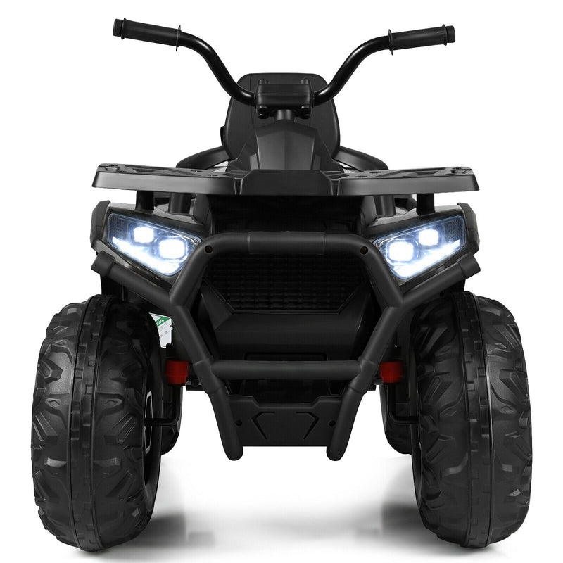 12 V Kids Electric 4-Wheeler ATV Quad with MP3 and LED Lights-Black