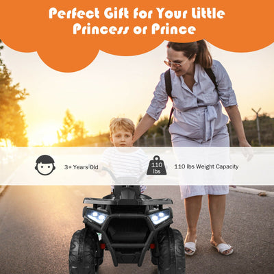 12 V Kids Electric 4-Wheeler ATV Quad with MP3 and LED Lights-Black