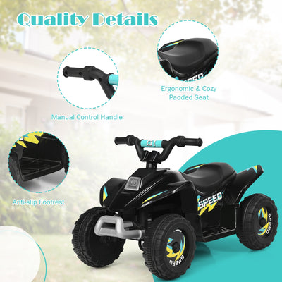 6V Kids Electric ATV 4 Wheels Ride-On Toy-Black