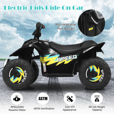 6V Kids Electric ATV 4 Wheels Ride-On Toy-Black