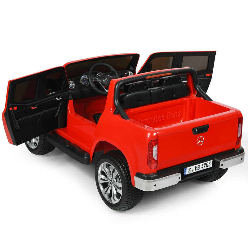 12V 2-Seater Kids Ride On Car Licensed Mercedes Benz X Class RC with Trunk-Red