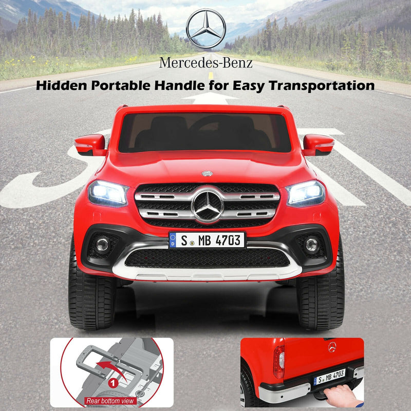 12V 2-Seater Kids Ride On Car Licensed Mercedes Benz X Class RC with Trunk-Red