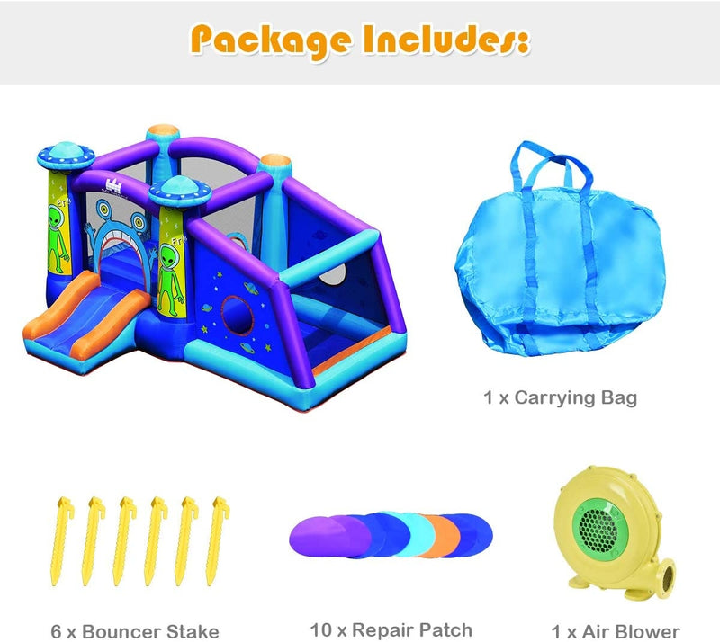 Inflatable Alien Style Kids Bouncy Castle with 480W Air Blower