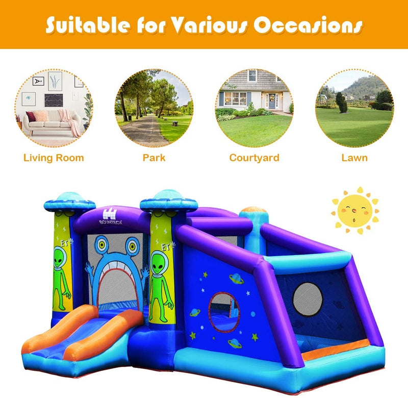 Inflatable Alien Style Kids Bouncy Castle with 480W Air Blower