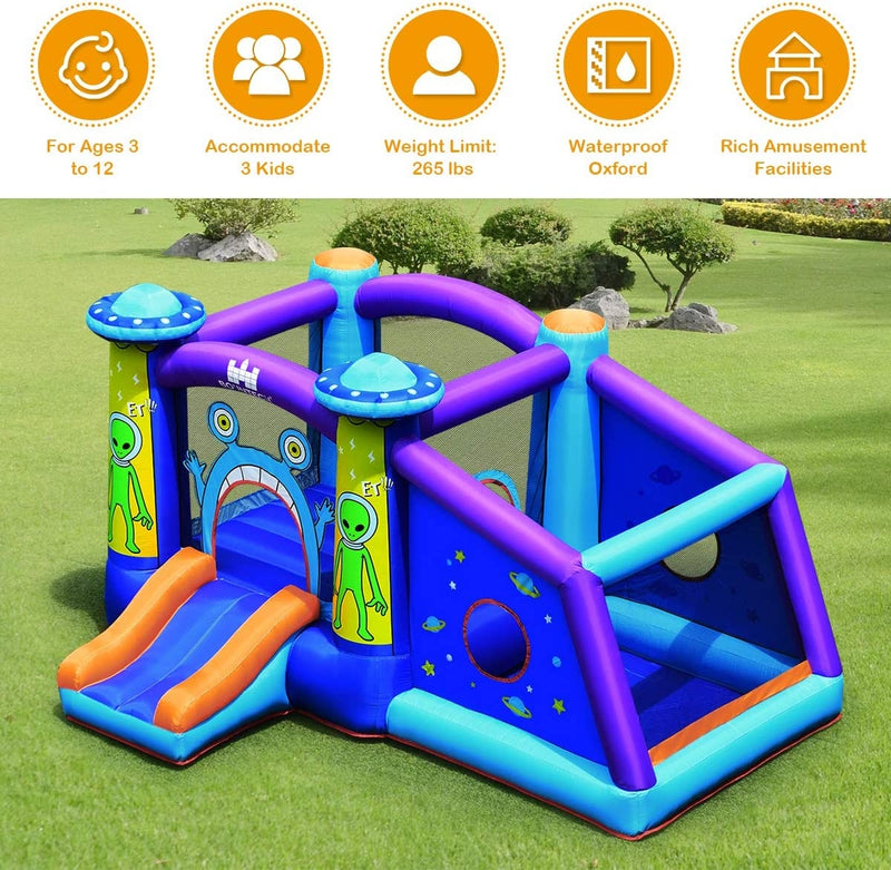 Inflatable Alien Style Kids Bouncy Castle with 480W Air Blower