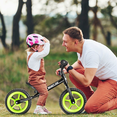 Kids No Pedal Balance Bike with Adjustable Handlebar and Seat-Black