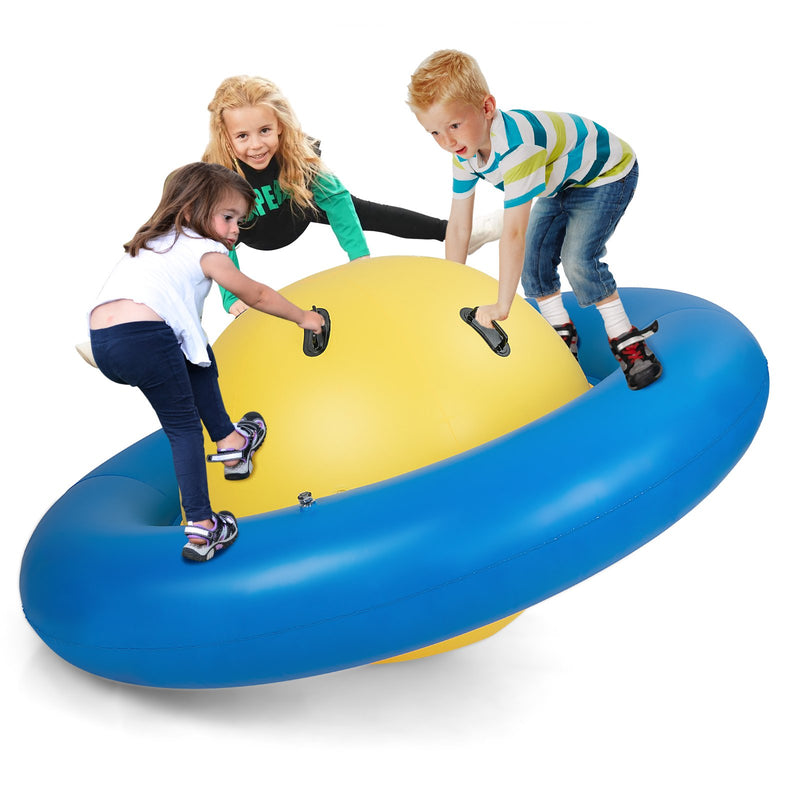 7.5 Foot Giant Inflatable Dome Rocker Bouncer with 6 Built-in Handles for Kids-Blue