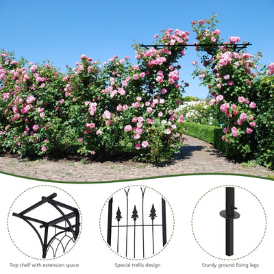 81 x 20 Inch Metal Garden Arch for Various Climbing Plant