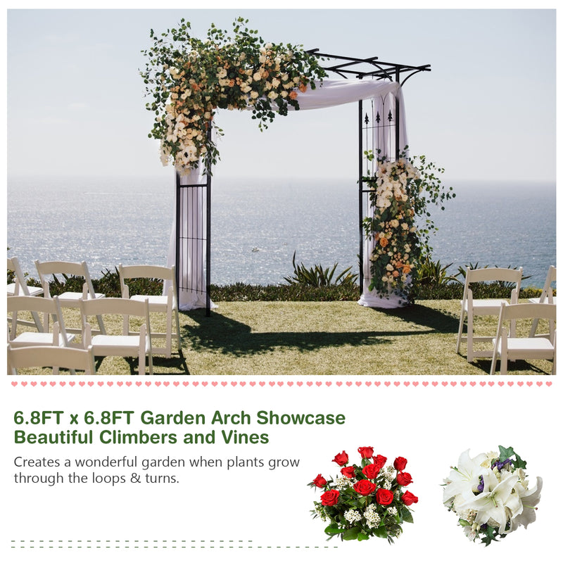 81 x 20 Inch Metal Garden Arch for Various Climbing Plant