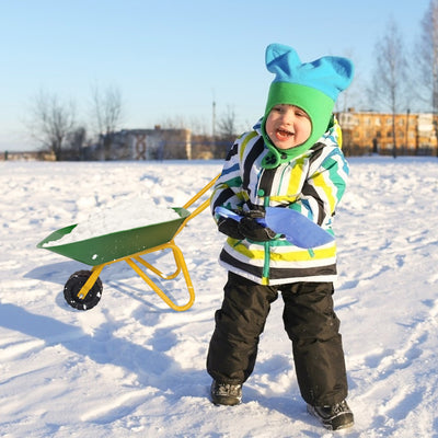 Outdoor Garden Backyard Play Toy Kids Metal Wheelbarrow-Green