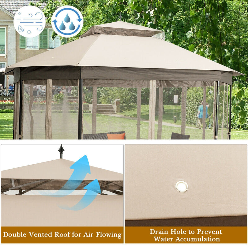 10’x 12’ Octagonal Patio Gazebo-Beige