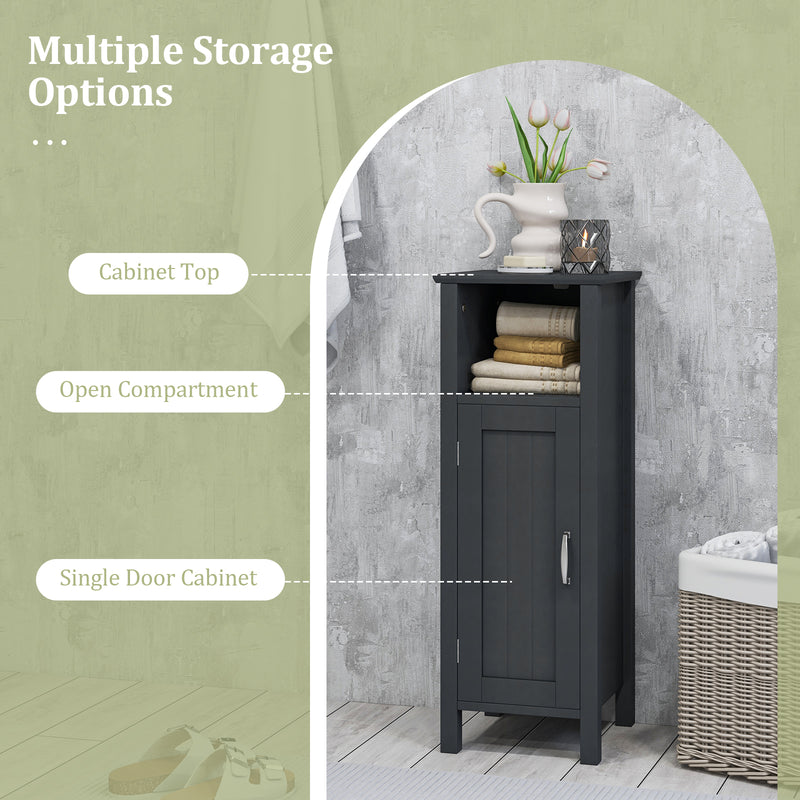 Bathroom Storage Organizer with 2-Tier Cabinet-Black