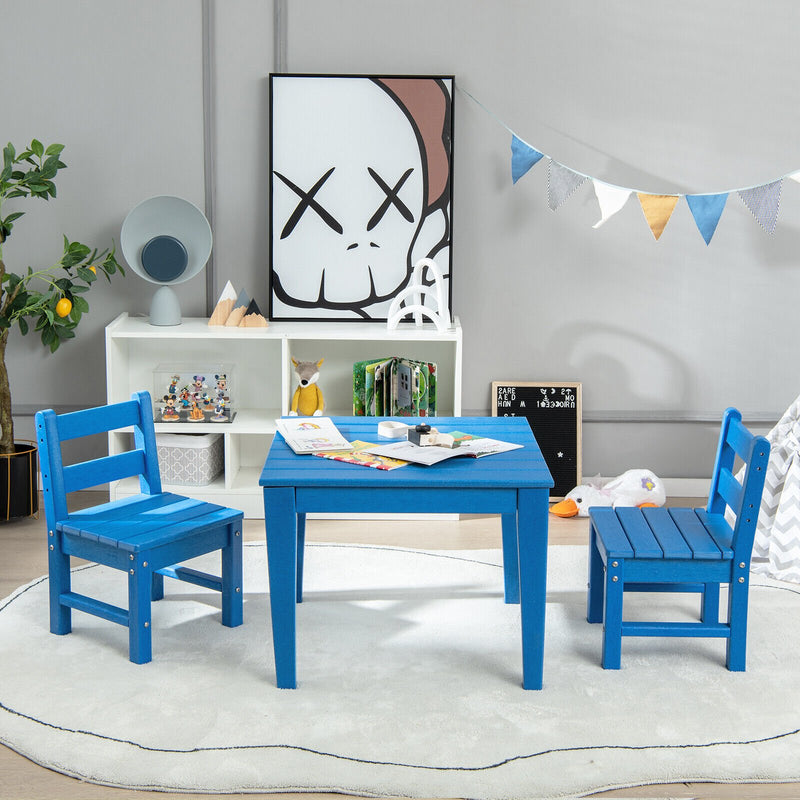 25.5 Inch Square Kids Activity Play Table-Blue