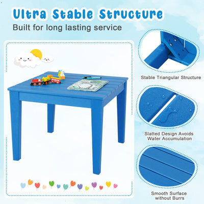 25.5 Inch Square Kids Activity Play Table-Blue