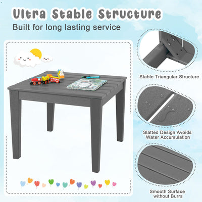 25.5 Inch Square Kids Activity Play Table-Gray