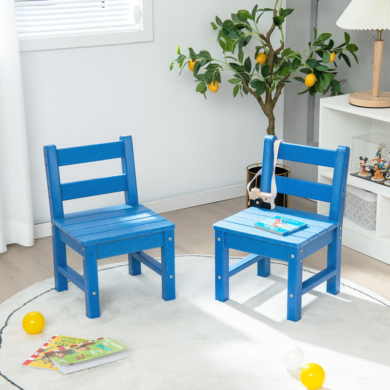 2 Pieces Kids Learning Chair set with Backrest-Blue