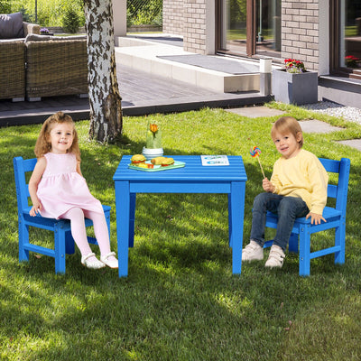 2 Pieces Kids Learning Chair set with Backrest-Blue