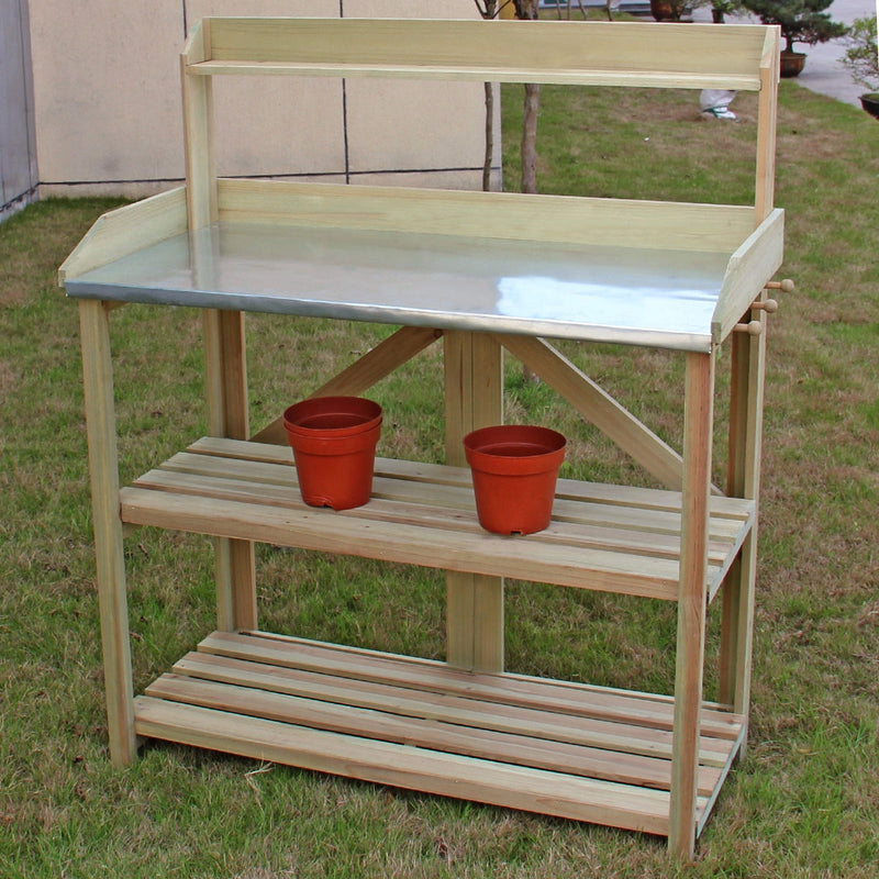 Garden Wooden Planting Bench Work Station