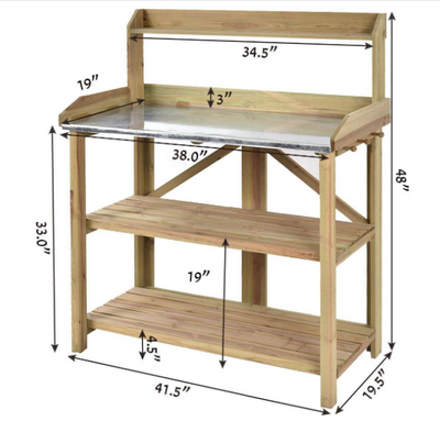 Garden Wooden Planting Bench Work Station