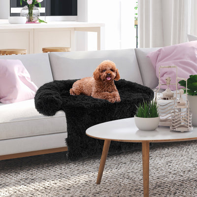 Plush Calming Dog Couch Bed with Anti-Slip Bottom-S