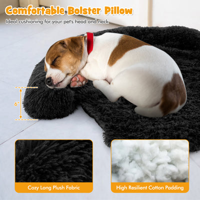 Plush Calming Dog Couch Bed with Anti-Slip Bottom-S