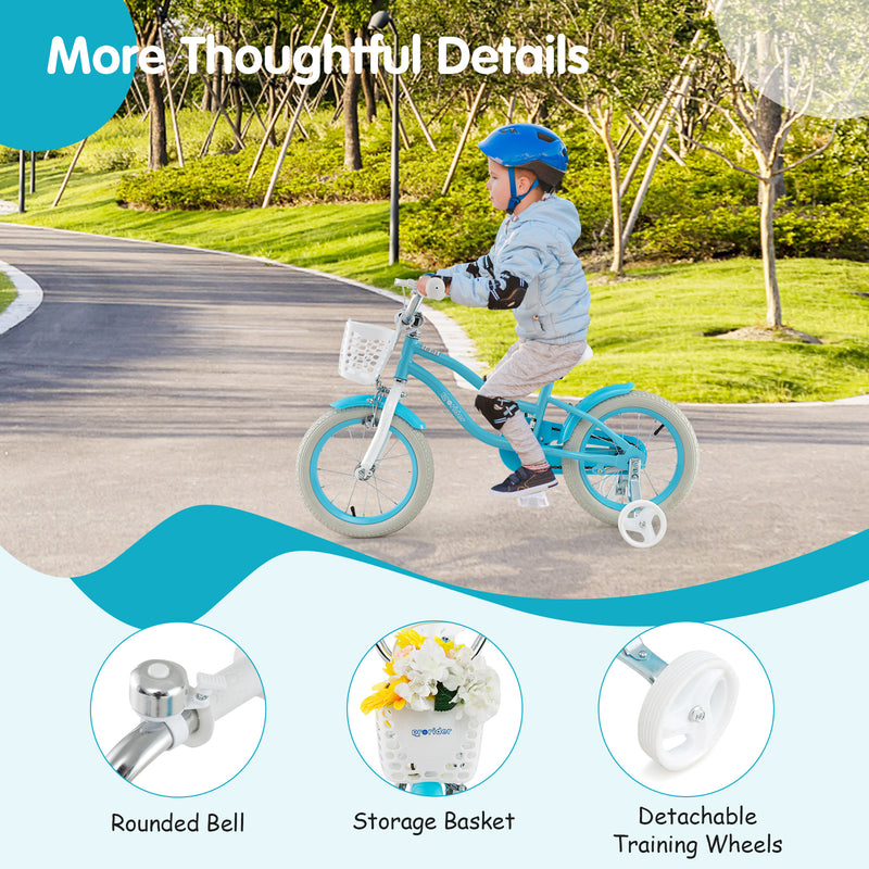 14/16/18 Inch Kids Bike with Dual Brakes and Adjustable Seat-14 inches