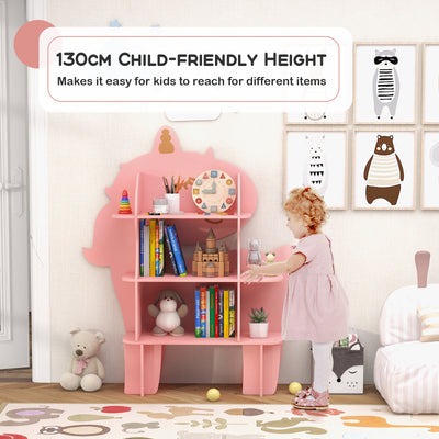 Kids Bookcase Toy Storage Organizer with Open Storage Shelves-Unicorn