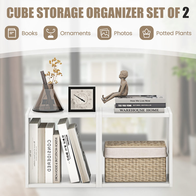 Cube Storage Organizer Set of 2-White