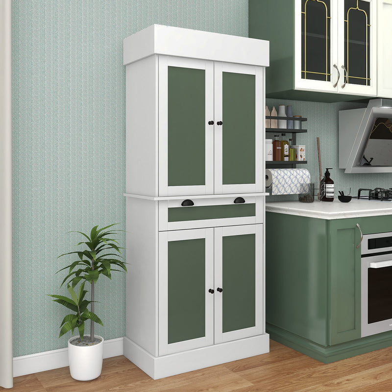 Kitchen Pantry Cabinet with 2-Door Sideboards and Adjustable Shelves-White